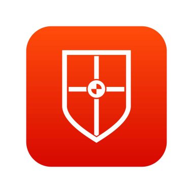 Kalkan dövüş simgesi dijital kırmızı için