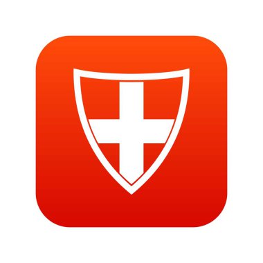 Kalkan koruma simgesi dijital kırmızı için