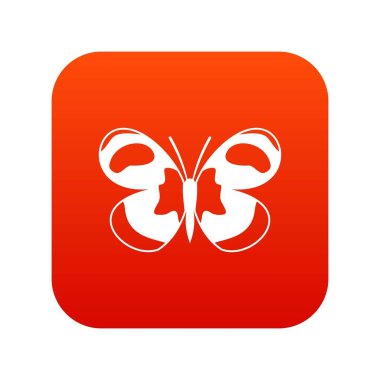 Benekli kelebek simgesi dijital kırmızı