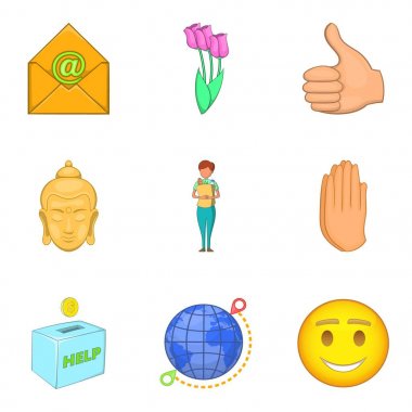 Adak Icons set, karikatür tarzı