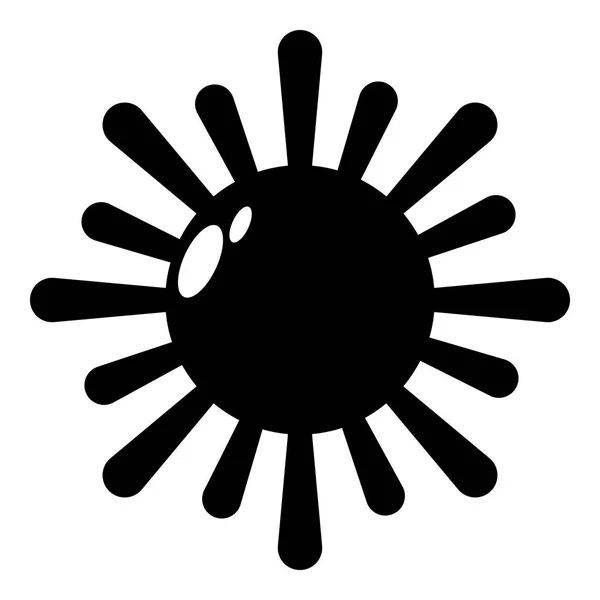 Sonnensymbol, schlichter schwarzer Stil — Stockvektor
