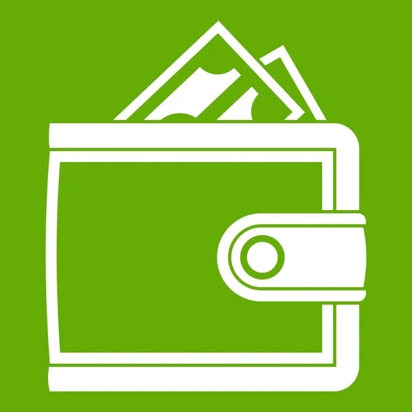Δερμάτινο πορτοφόλι εικονίδιο πράσινο — Διανυσματικό Αρχείο