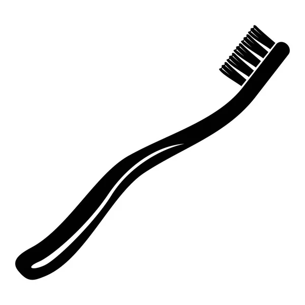 Tandenborstel pictogram, eenvoudige zwarte stijl — Stockvector