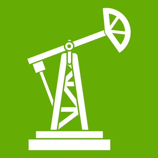 Olio rig icona verde — Vettoriale Stock