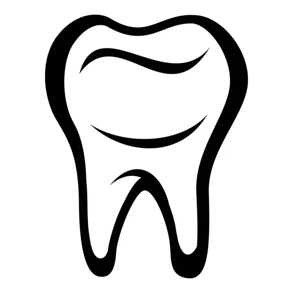 Значок зуба, простой черный стиль — стоковый вектор