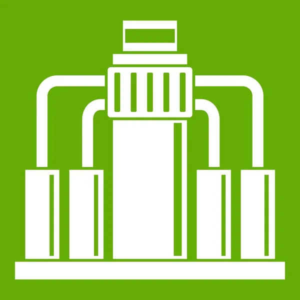 Olja raffinering ikonen grön — Stock vektor