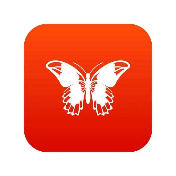 Almirante mariposa icono digital rojo — Vector de stock