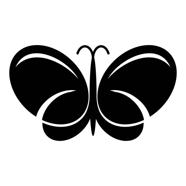 Motýl ikona, jednoduché černé styl — Stockový vektor
