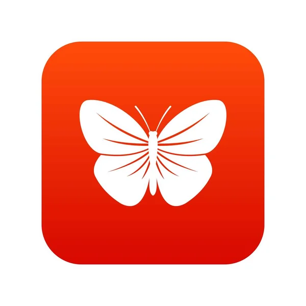 Icône papillon noir numérique rouge — Image vectorielle