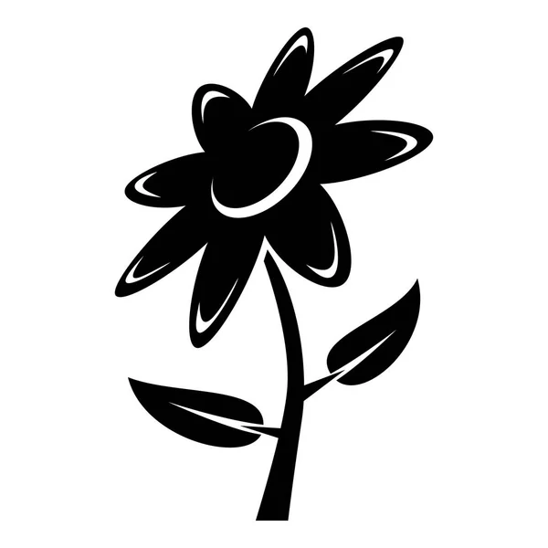 Flower icon, simple black style — Stock Vector