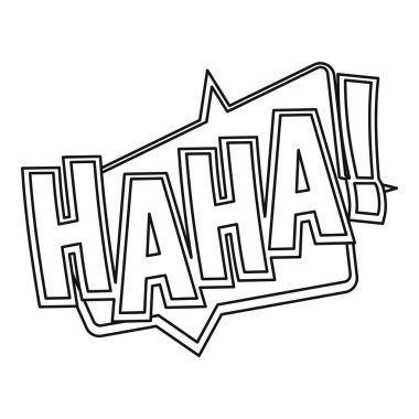Haha, komik metin konuşma balonu simgesinin, anahat stili