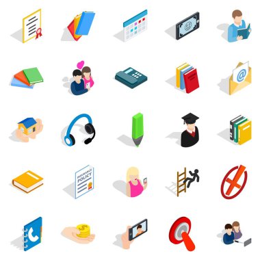 Sohbet Icons set, izometrik stili