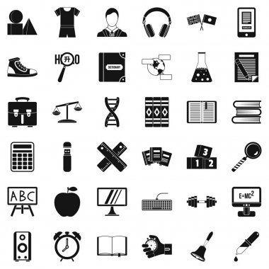 Sözlük Icons set, basit tarzı