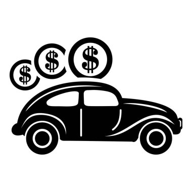 Araba kredi simgesini, basit tarzı.