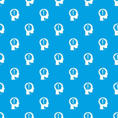 İçinde desen kesintisiz mavi ünlem işareti ile baş