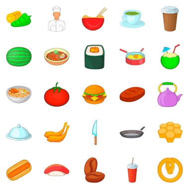 Icons set, karikatür tarzı sup