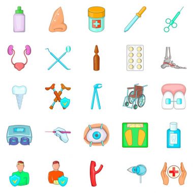 Hastalık Icons set, karikatür tarzı