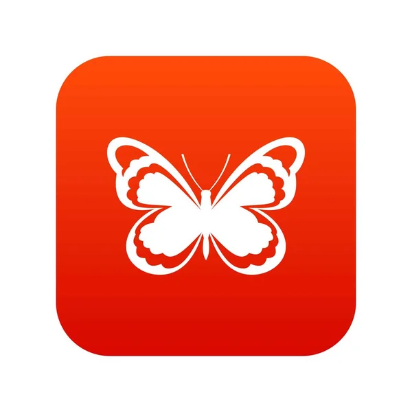 Pequeño icono de mariposa digital rojo — Vector de stock