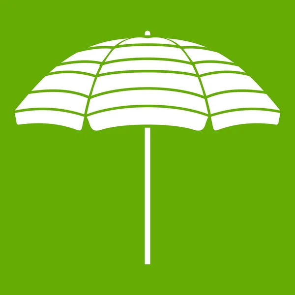 Beach umbrella icon green — Stock Vector