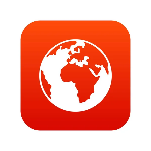 Tierra icono globo digital rojo — Archivo Imágenes Vectoriales
