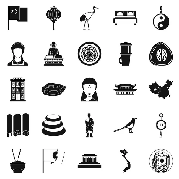 Conjunto de iconos orientales, estilo simple — Vector de stock