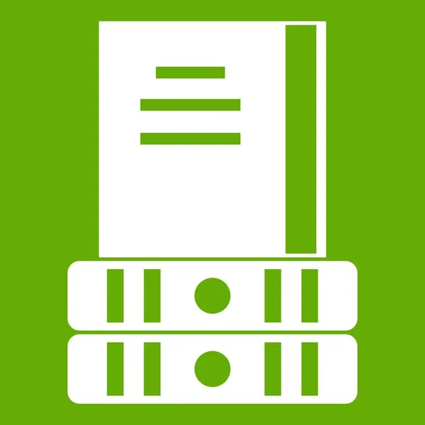 Tři knihy ikona zelená — Stockový vektor