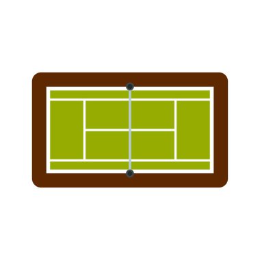 Tenis Kortu simgesi, düz stil
