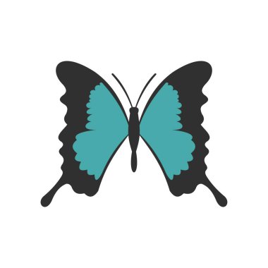 Uzun kanatları simgesi, düz stil kelebek