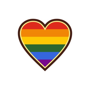 Kalp Lgbt renk simgesi, düz stil