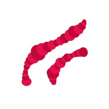 Sarmal bakterilerin simgesi, düz stil