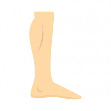 Nude human leg icon, flat style clipart