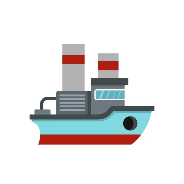 Small ship icon, flat style — Stock Vector