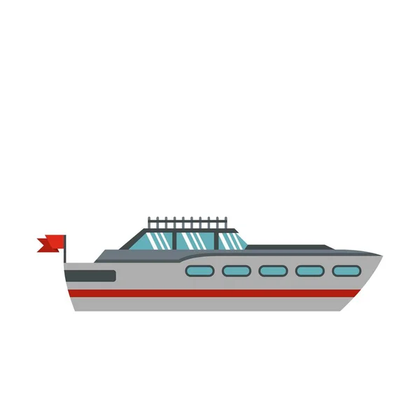 Big yacht icon, flat style — Stock Vector