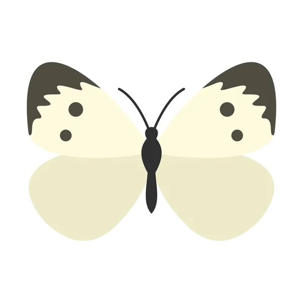 Butterfly met patroon op vleugels pictogram, vlakke stijl — Stockvector