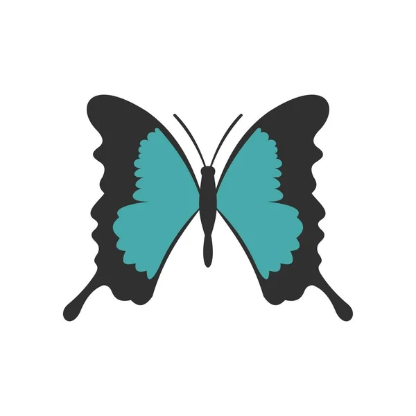 Mariposa con alas largas icono, estilo plano — Vector de stock