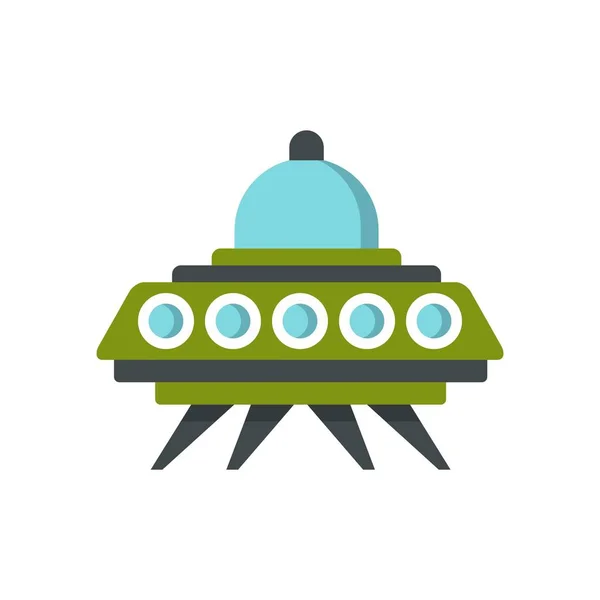 Icono de nave espacial alienígena, estilo plano — Vector de stock