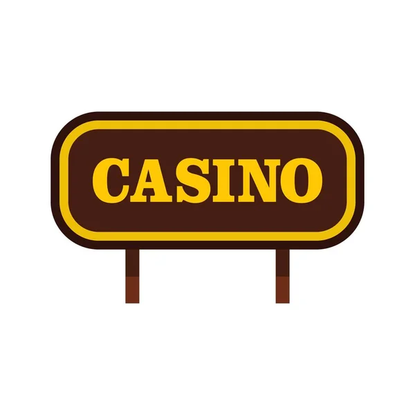 Icono del letrero del casino, estilo plano — Vector de stock