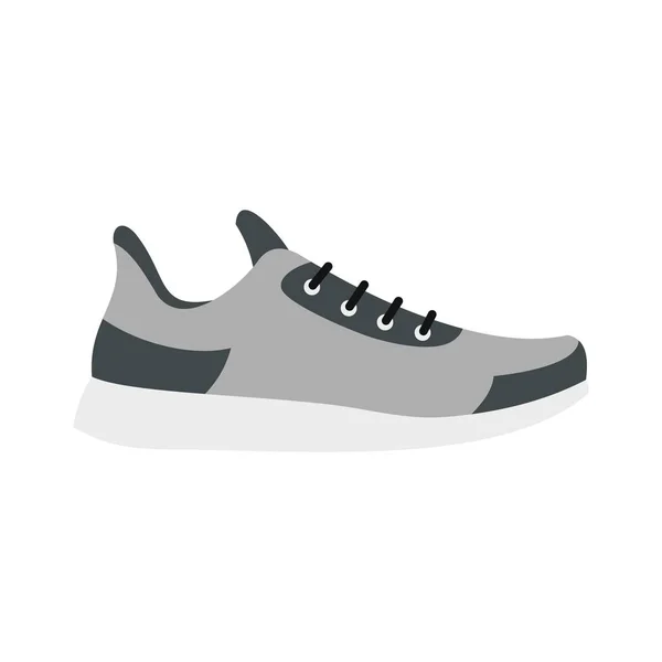 Сірий значок кросівки, плоский стиль — стоковий вектор