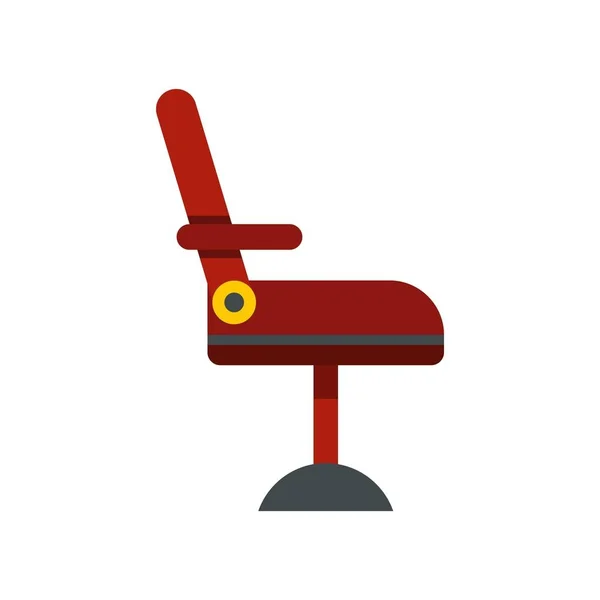 Röd Frisör stol ikon, platt stil — Stock vektor