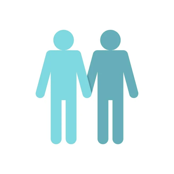 两名男子同性恋图标，平面样式 — 图库矢量图片