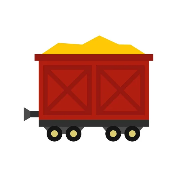 Panier sur roues avec icône en or, style plat — Image vectorielle