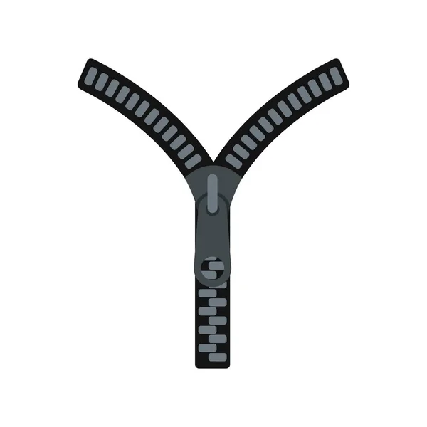 Reißverschluss mit Schloss-Symbol, flach — Stockvektor