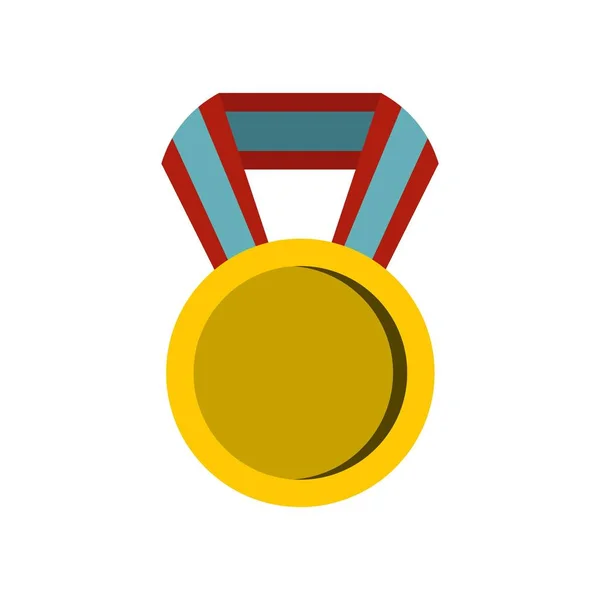 Round medal icon, flat style — Stock Vector