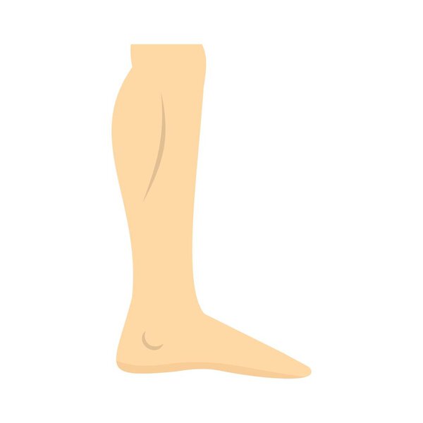 Nude human leg icon, flat style