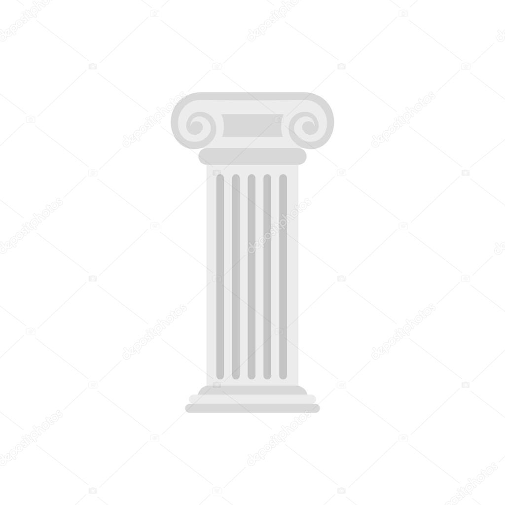 Roman column icon, flat style