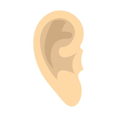 İnsan kulağının simgesi, düz stil