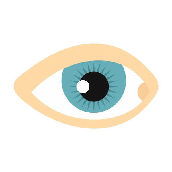 Blue human eye icon, flat style — Stock Vector