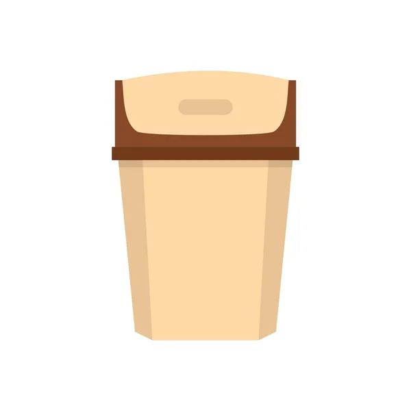 Grande icône de poubelle, style plat — Image vectorielle