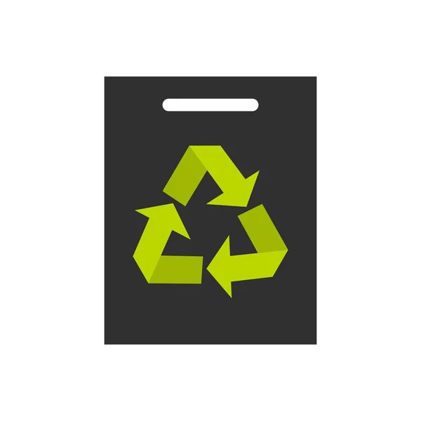 Recycling pictogram, vlakke stijl — Stockvector