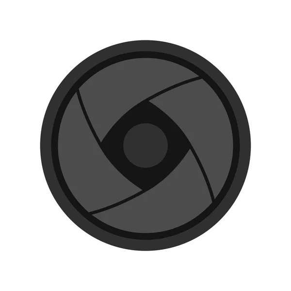 Kamera lins ikon, platt stil — Stock vektor